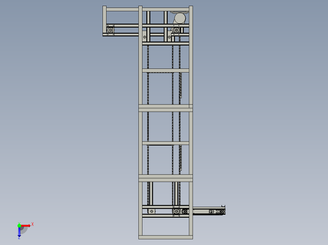 高速连续往复式提升机俯视图