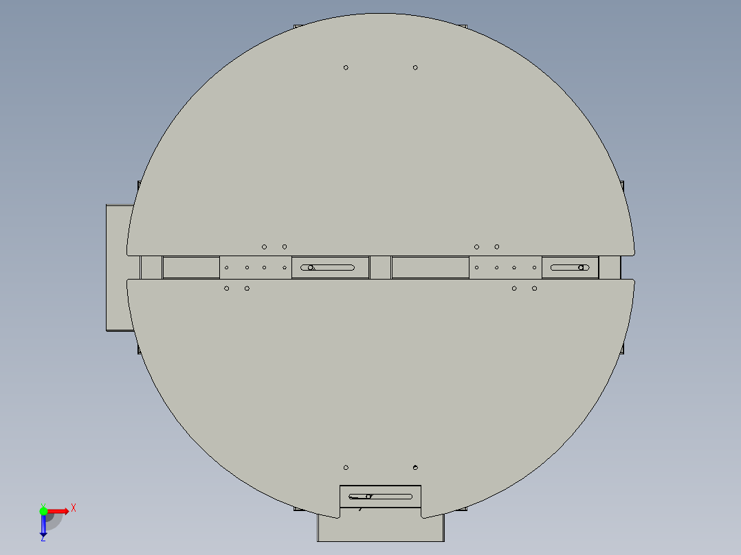旋转给料机装置俯视图