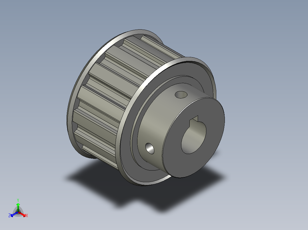 同步轮L型15齿带台阶内孔12主视图
