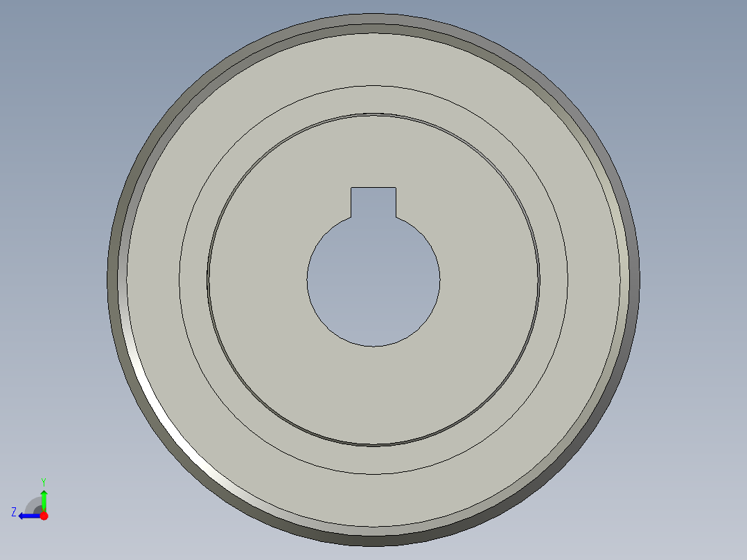 同步轮L型15齿带台阶内孔12右视图