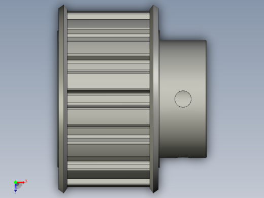 同步轮L型15齿带台阶内孔12俯视缩略图