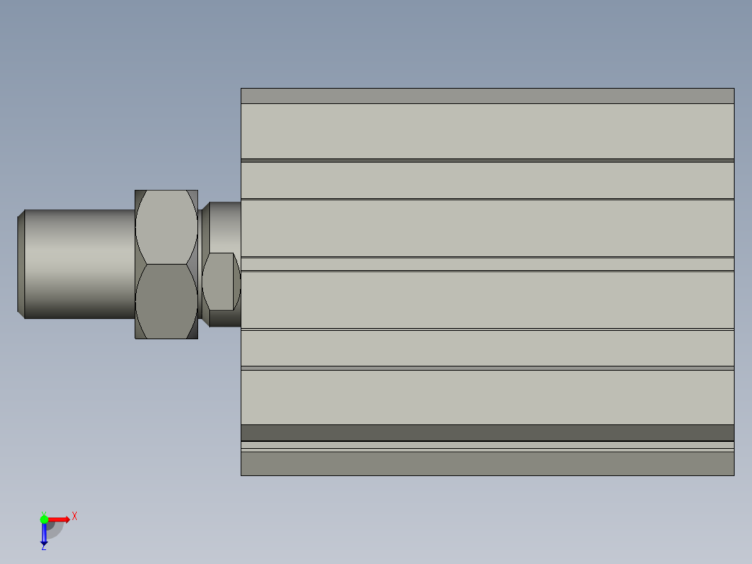 ACQ32x30SB超薄型气缸俯视图