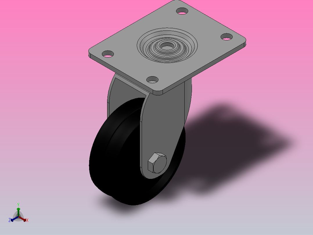 B08-01-075-122B中轻型轮[ Z08-01-075-122B]脚轮主视图