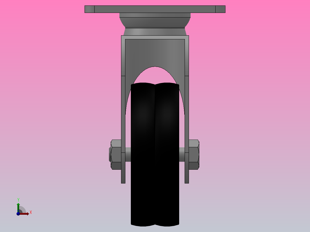 B08-01-075-122B中轻型轮[ Z08-01-075-122B]脚轮前视图