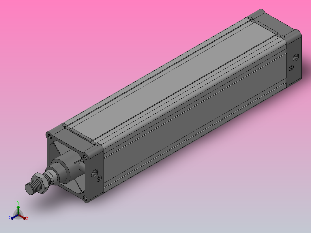 SE标准复动型气缸SE 125×500-S正等轴测图