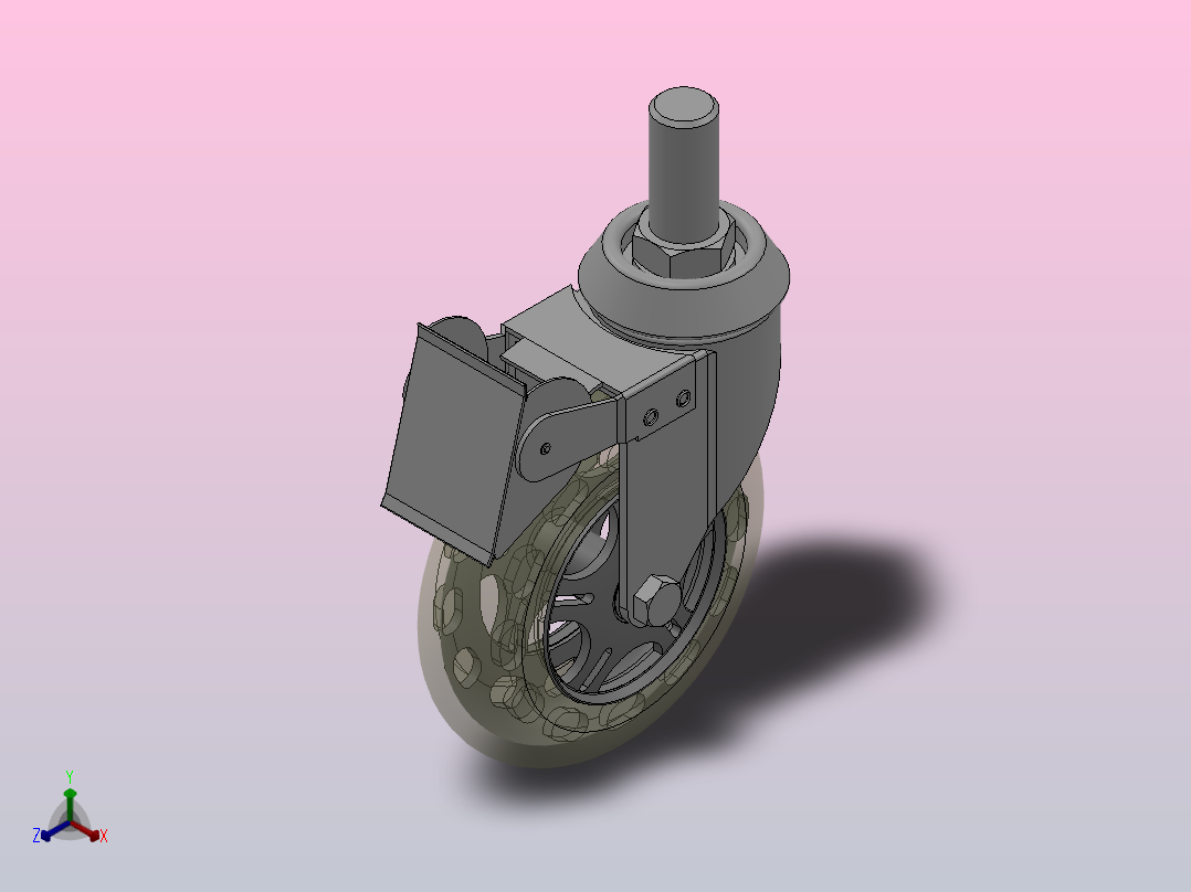 Z05-03B-75-402购物车轮[Z05-03B-075-402]主视图