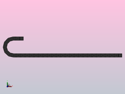 弯曲半径125内高35两侧打开型封闭式拖链_DMD35CD-35-50-125R-30前视缩略图