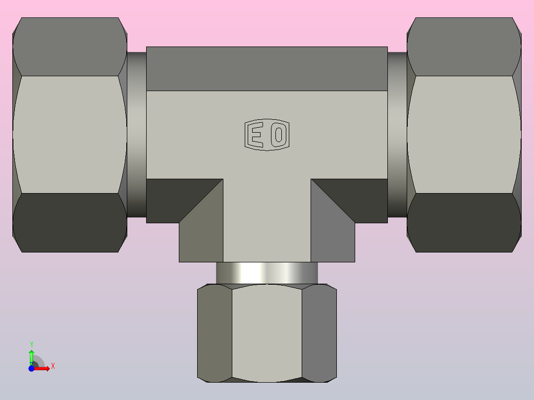 EO管接头三通异径管TR18 10 18LCF.stp前视图