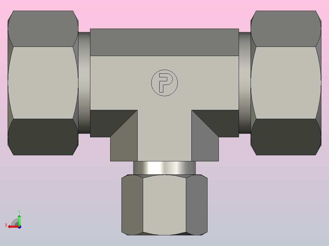EO管接头三通异径管TR18 10 18LCF.stp后视图