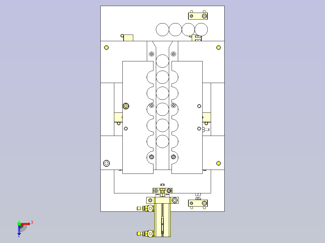 一款工具的间距传送3D模型俯视图
