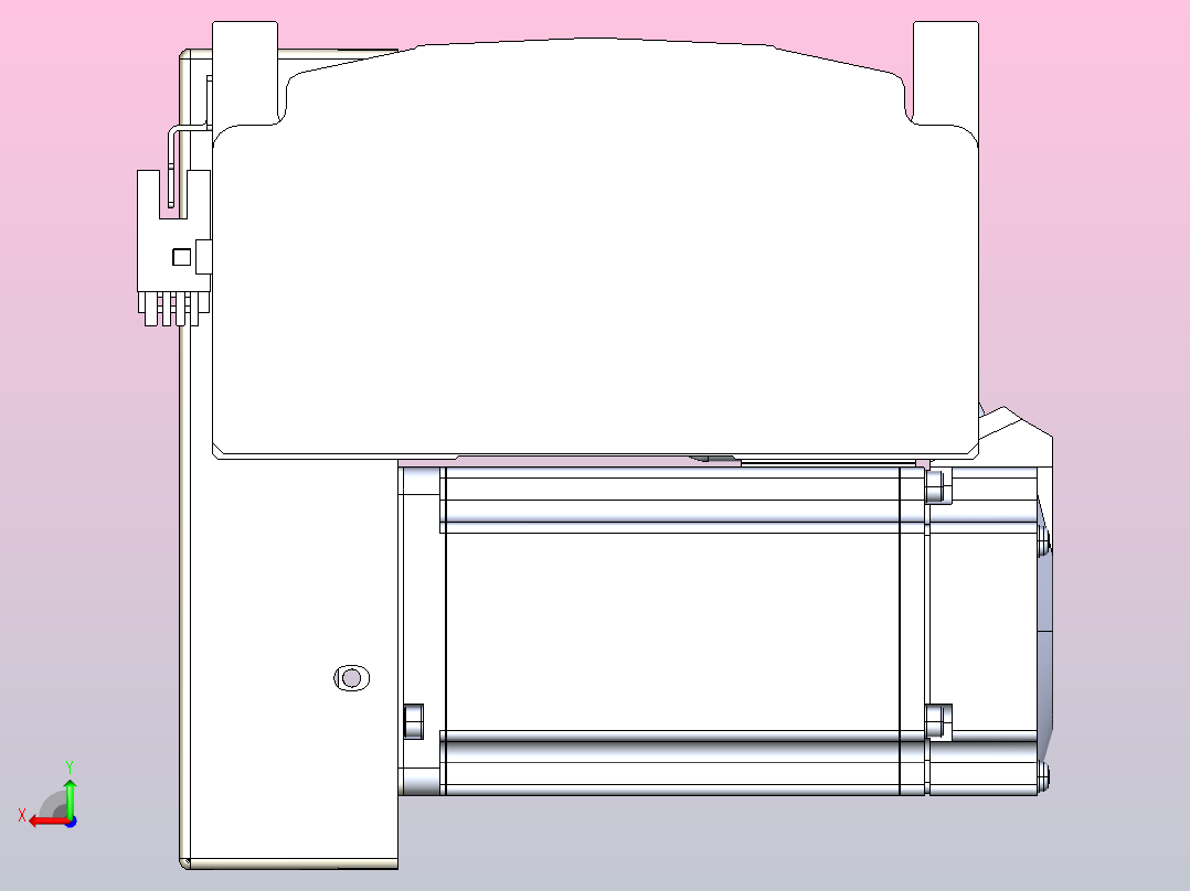 皮带直线轴半封闭可选导轨TPA-HNB-140D-120-L1400-RP-C-P40-N3后视图