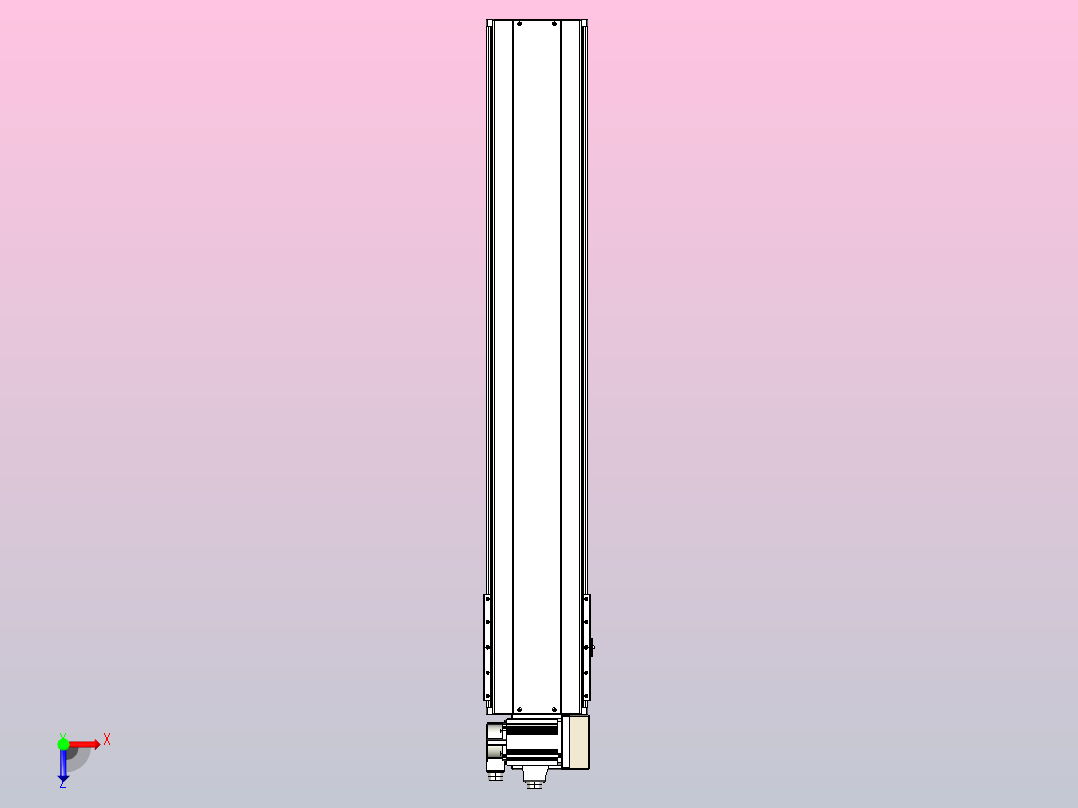 皮带直线轴半封闭可选导轨TPA-HNB-220D-176-L1100-RU-C-P1K-N3俯视图