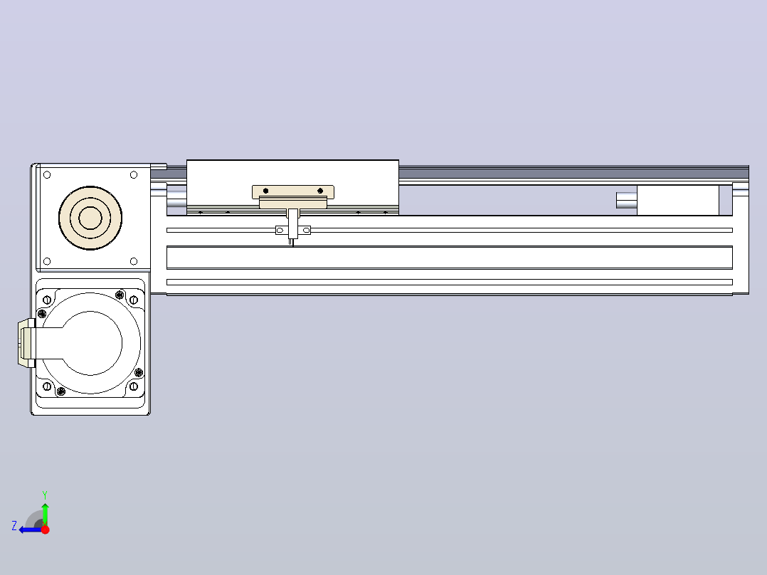 皮带直线轴半封闭可选导轨TPA-HNB-175D-140-L150-LP-Y-P75-N3右视图