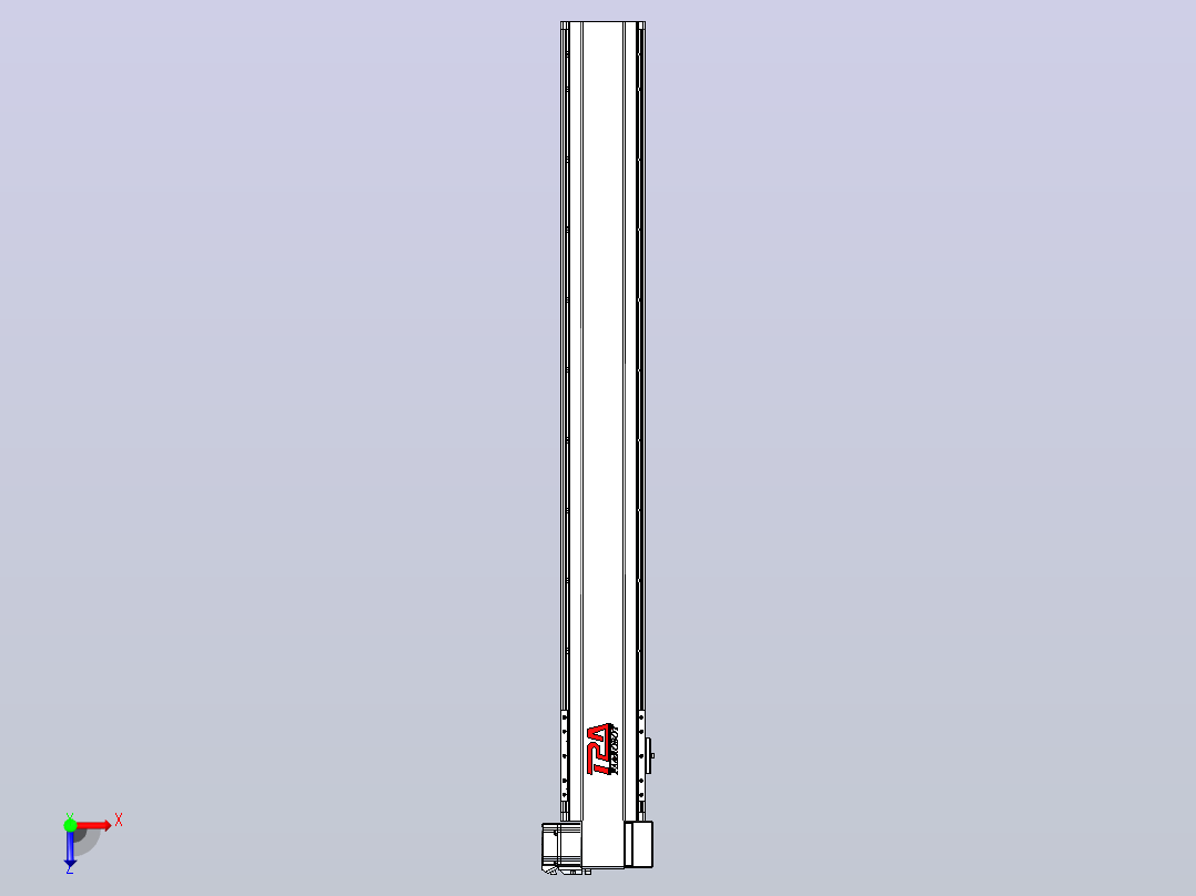 皮带直线轴半封闭可选导轨TPA-HNB-120D-110-L900-RP-C-P40-N3俯视图