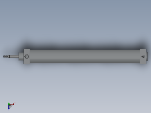 特殊气动缸（带水套冷却室）32x12x456毫米俯视缩略图