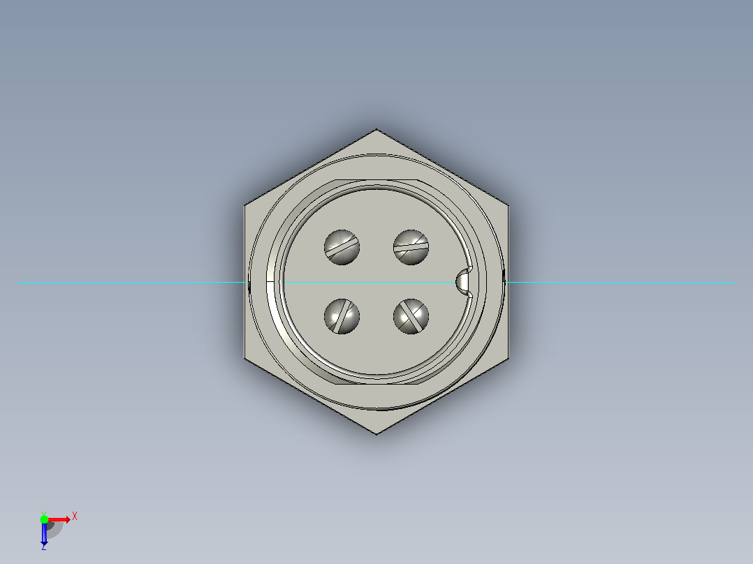 GX-16 4针连接器俯视图