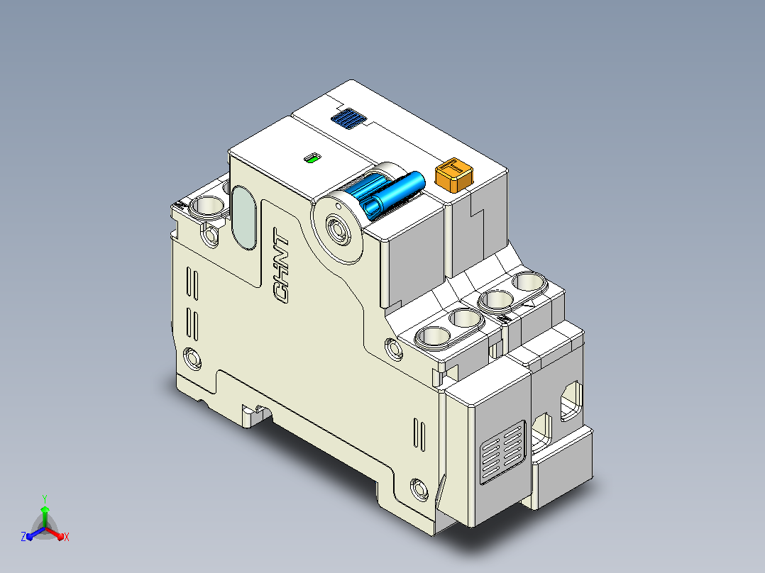 NBHLE-40&amp;1P&amp;N剩余电流动作断路器三维模型202405主视图