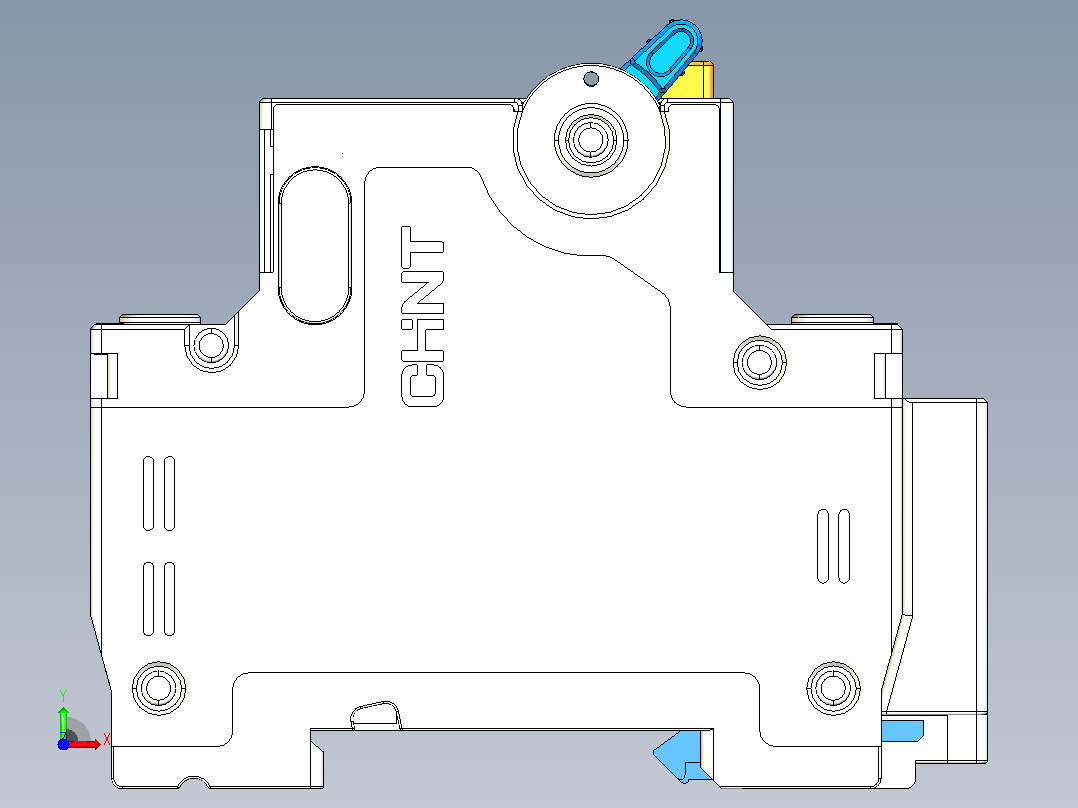 NBHLE-40&amp;1P&amp;N剩余电流动作断路器三维模型202405前视图