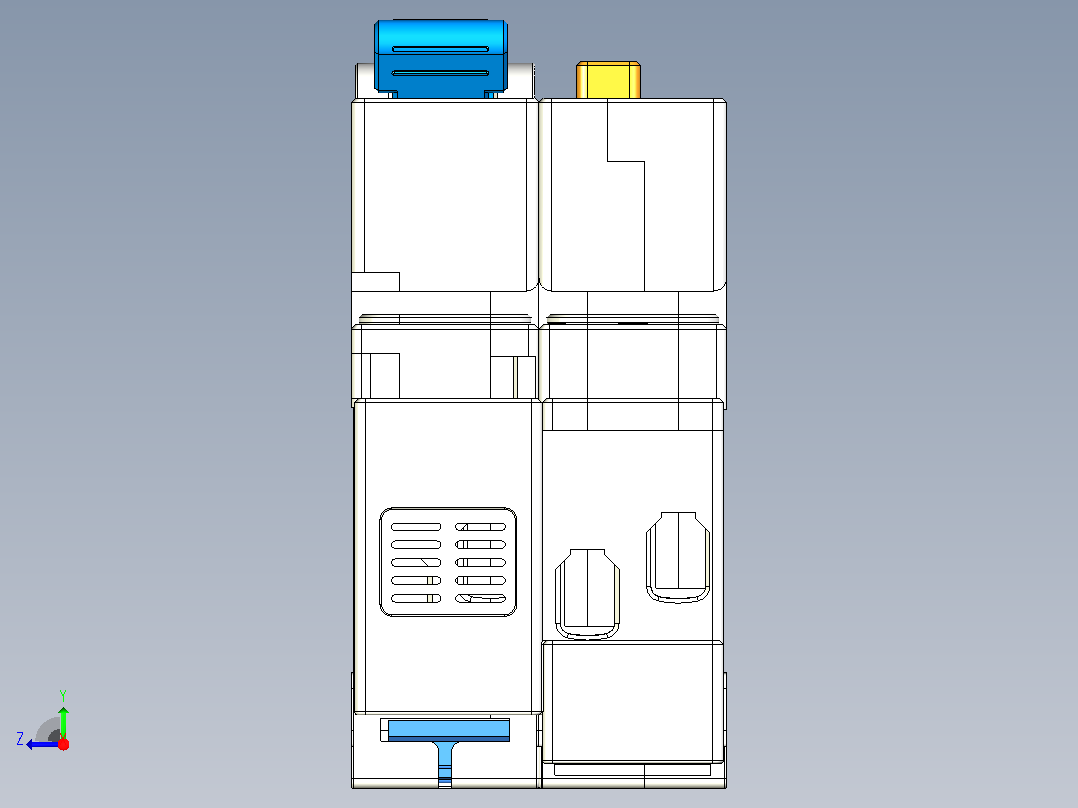 NBHLE-40&amp;1P&amp;N剩余电流动作断路器三维模型202405右视图