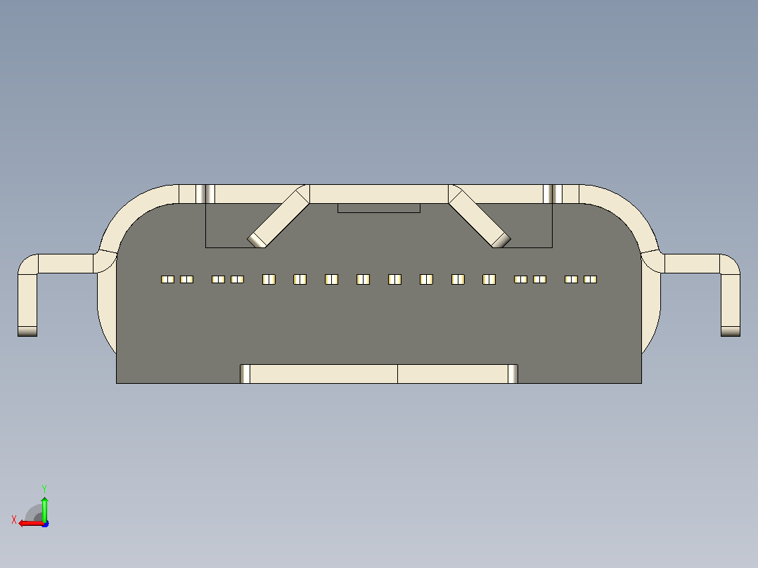 USB C 连接器水平板载 1.6mm后视图