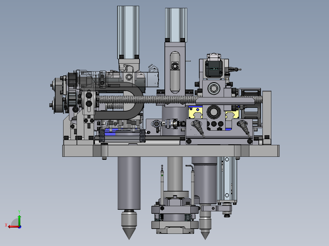 汽车行业丝杆变位(测量，顶尖压持)机构sw18后视图