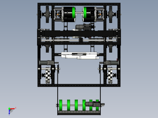 FRC 4635 slimer 2019机器人车3D图纸 STP格式俯视缩略图