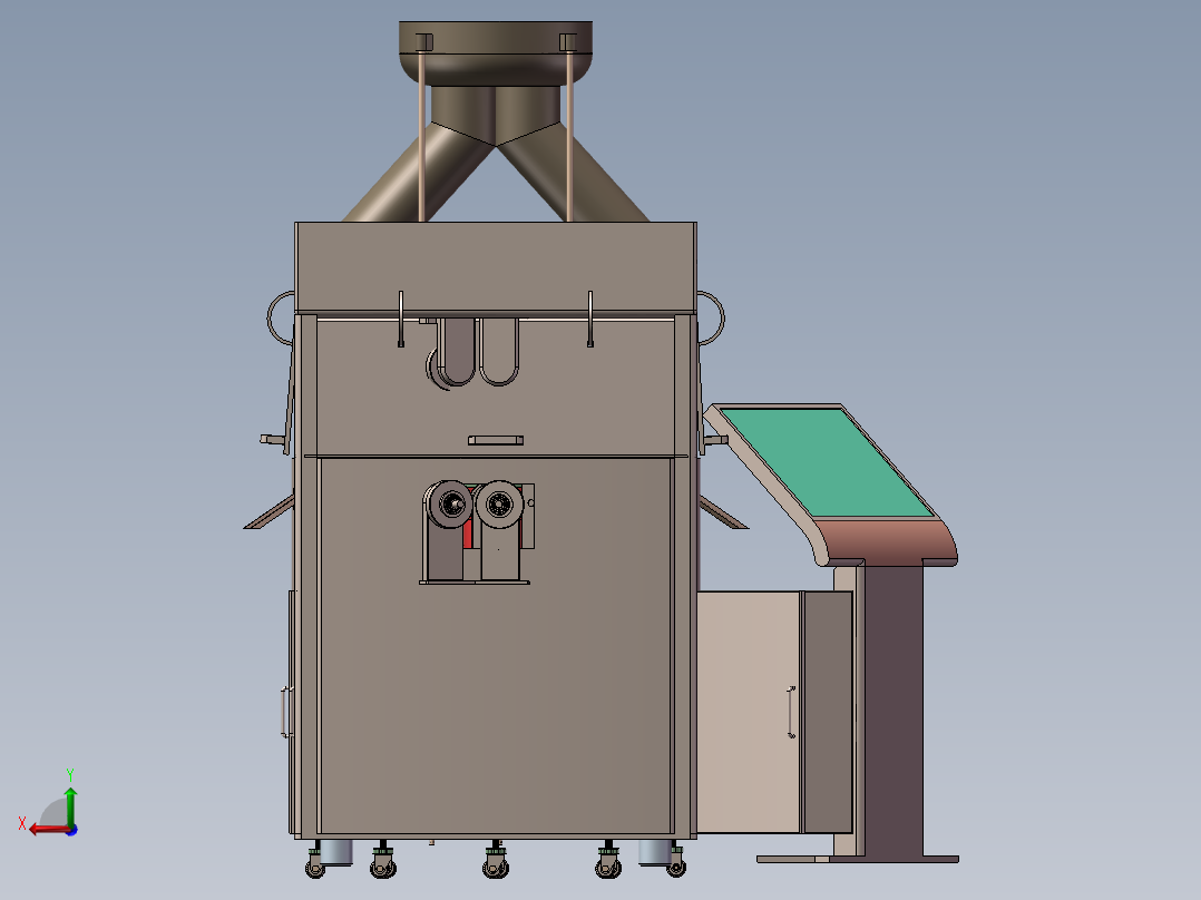 旋转式医药压片机3D图纸H458后视图
