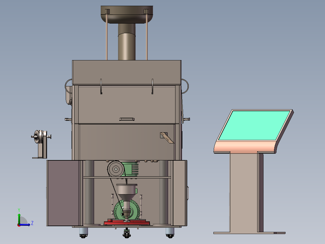 旋转式医药压片机3D图纸H458左视图