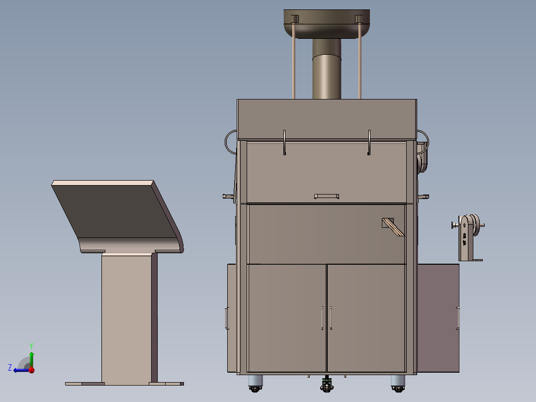 旋转式医药压片机3D图纸H458右视图