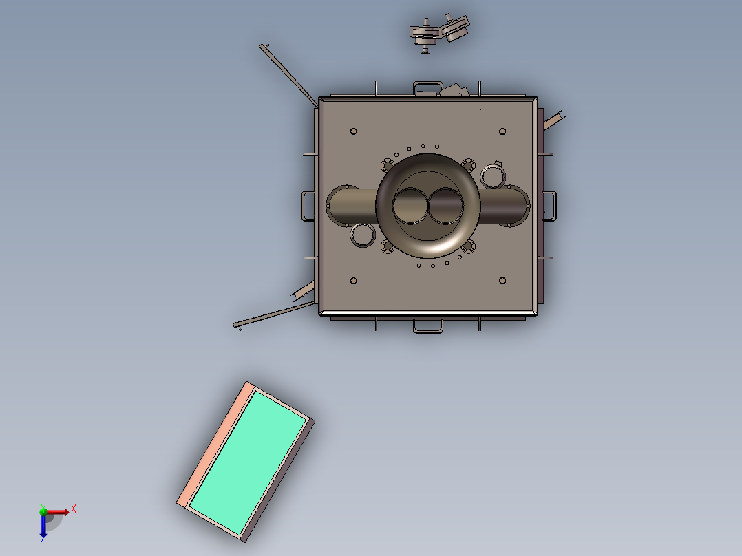 旋转式医药压片机3D图纸H458俯视图