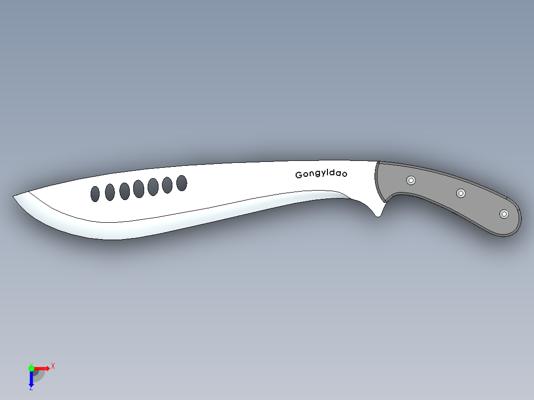 工艺刀渲染俯视图