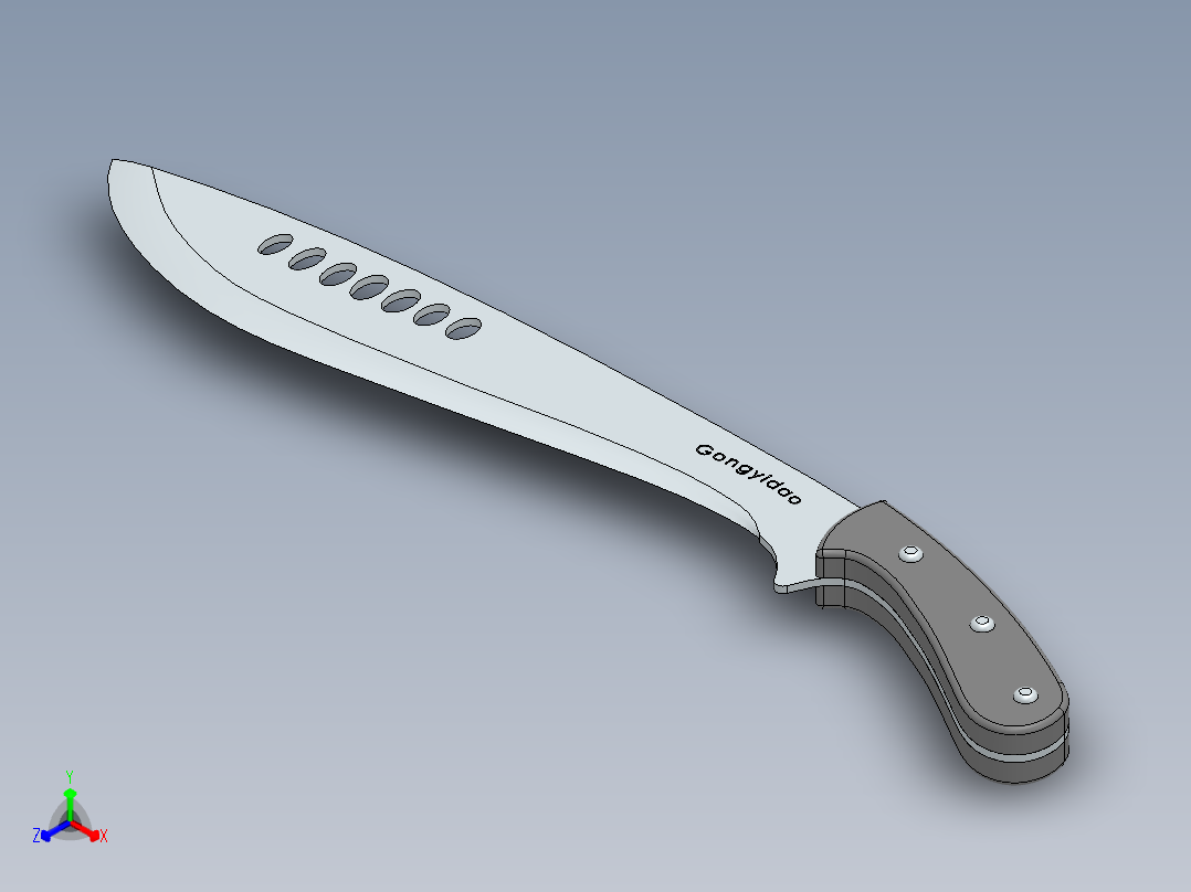 工艺刀渲染正等轴测图