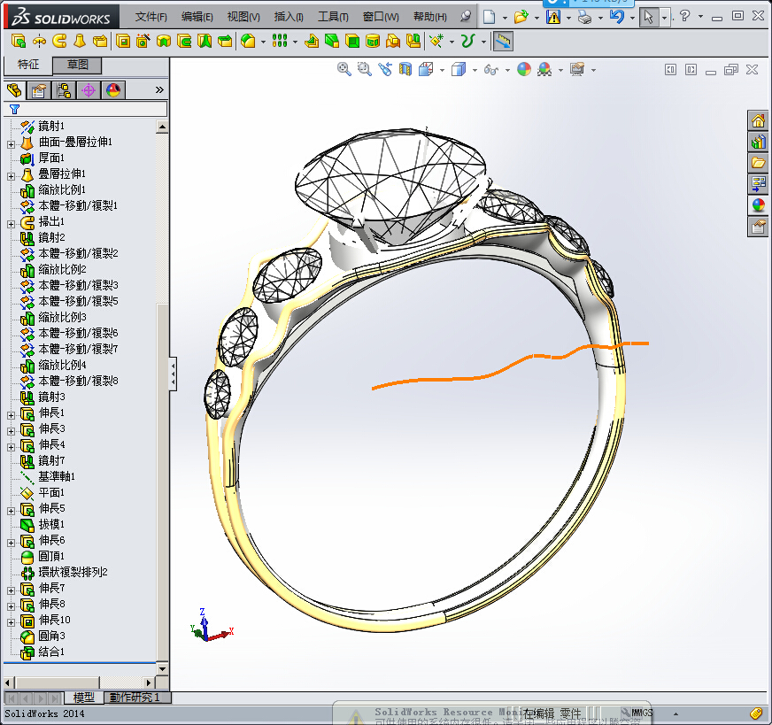 solidworks钻石戒指模型