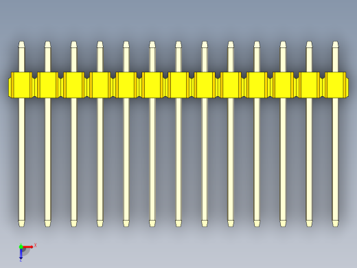彩色公头100mil（2.54mm）系列-DS1021_yellow_2x13p_100mil_Type5_rev1.0俯视缩略图