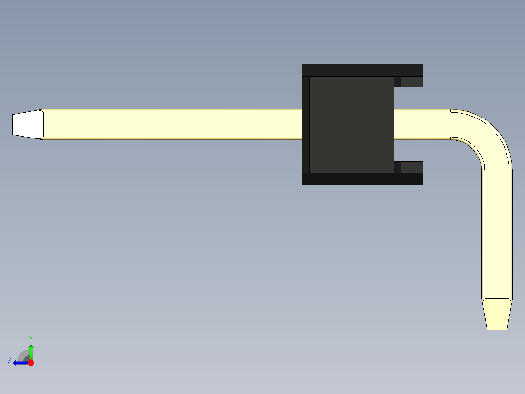 彩色公排针 100mil 2.54mm 系列-DS1022_black_1x02p_100mil_TypeD_rev1.0右视图