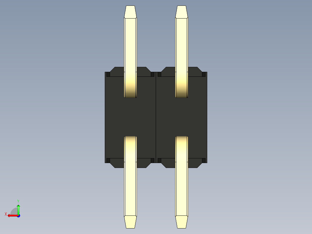 彩色公排针 100mil 2.54mm 系列-DS1022_black_04p_100mil_TypeSMT_rev1.0后视图