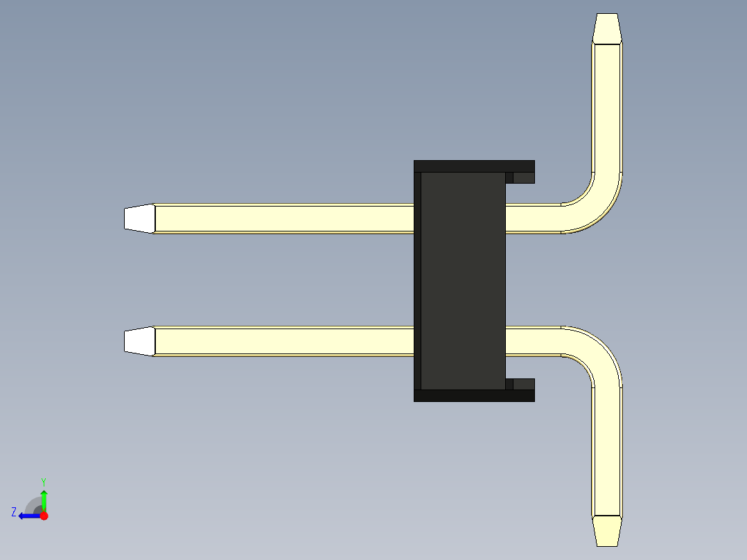 彩色公排针 100mil 2.54mm 系列-DS1022_black_04p_100mil_TypeSMT_rev1.0右视图