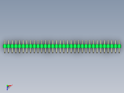 彩色公排针 100mil 2.54mm 系列-DS1022_green_32p_100mil_TypeU_rev1.0俯视缩略图