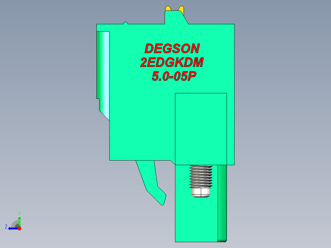 DEGSON 2EDG（M） 系列 5.0mm 螺丝锁紧可插拔接线端子组-2EDGKDM-5.0-05P-14-00AH右视图