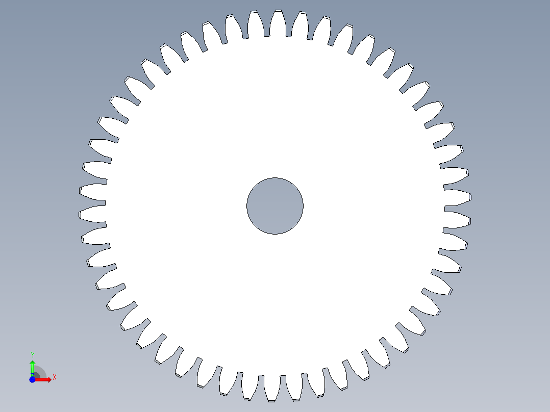 正齿轮-m0.8 20PA 50t Spur Gear前视图