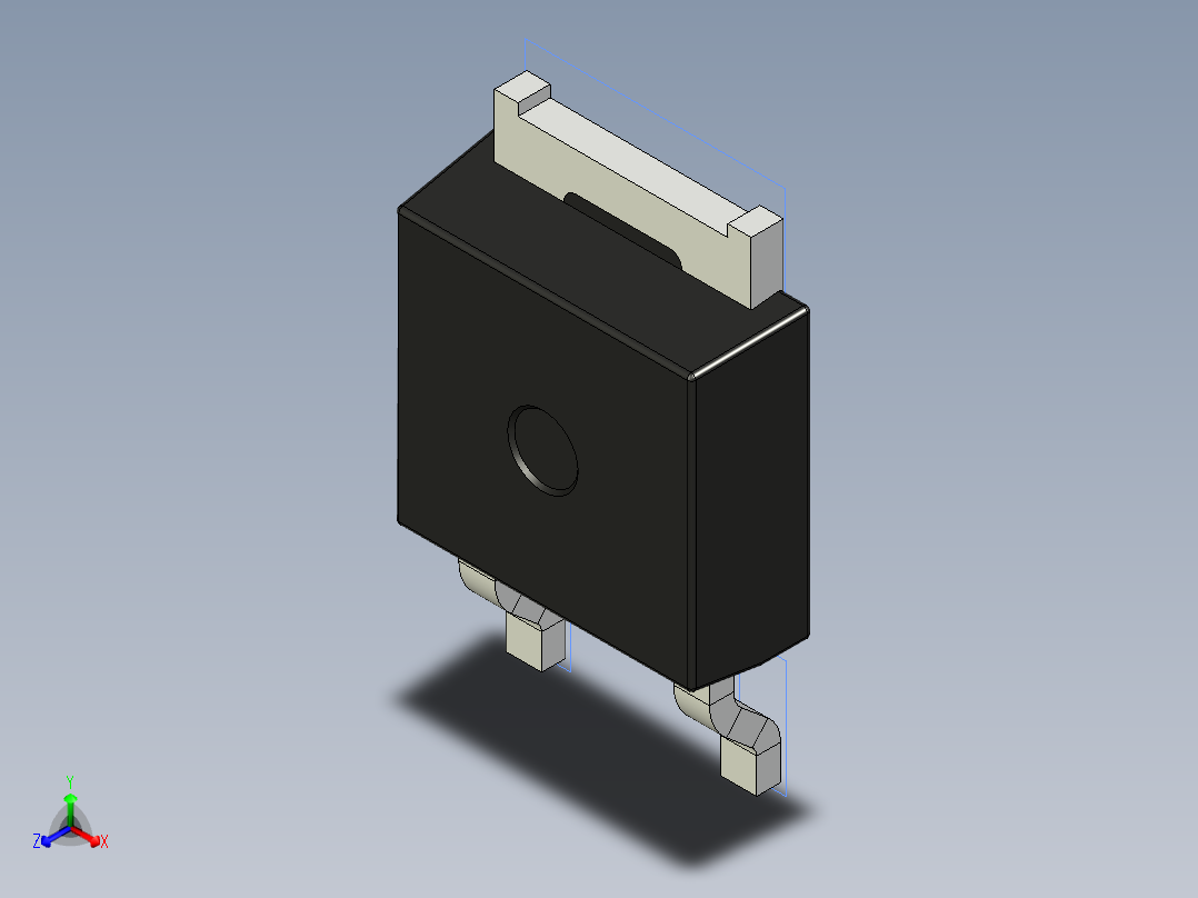 分立半导体元件封装-TO-252AA-Vishay正等轴测图