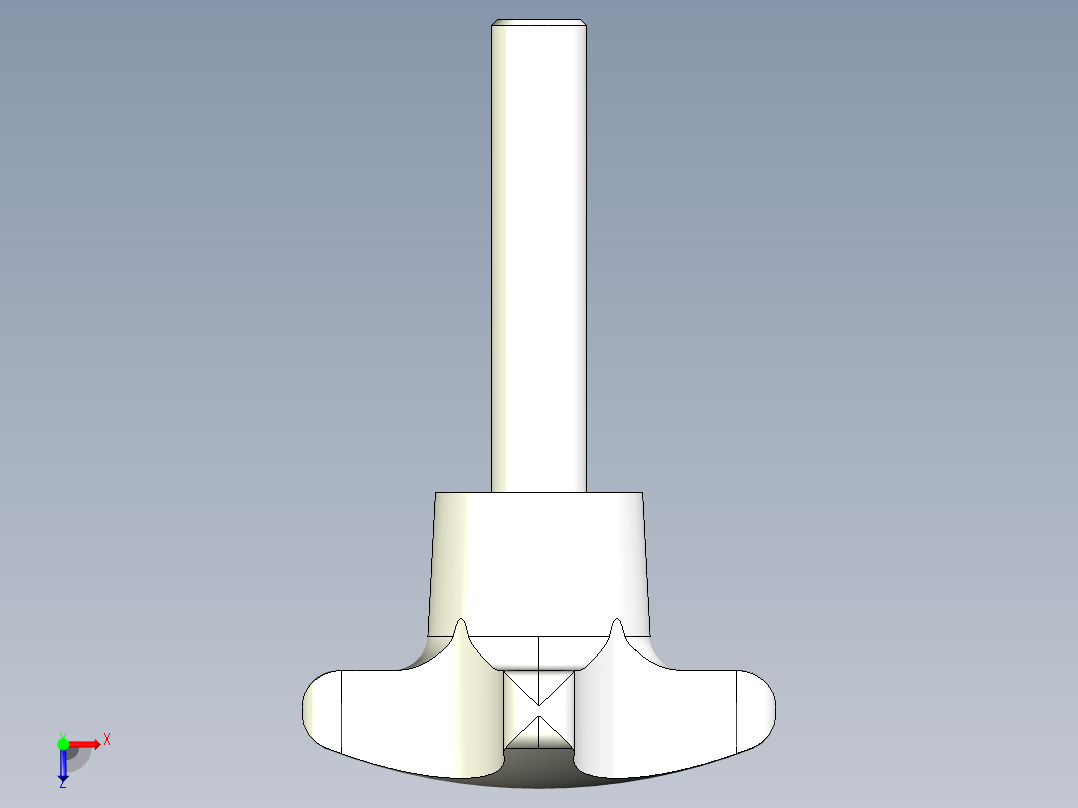 星型把手2473-3D多系列多零件图纸模型俯视图