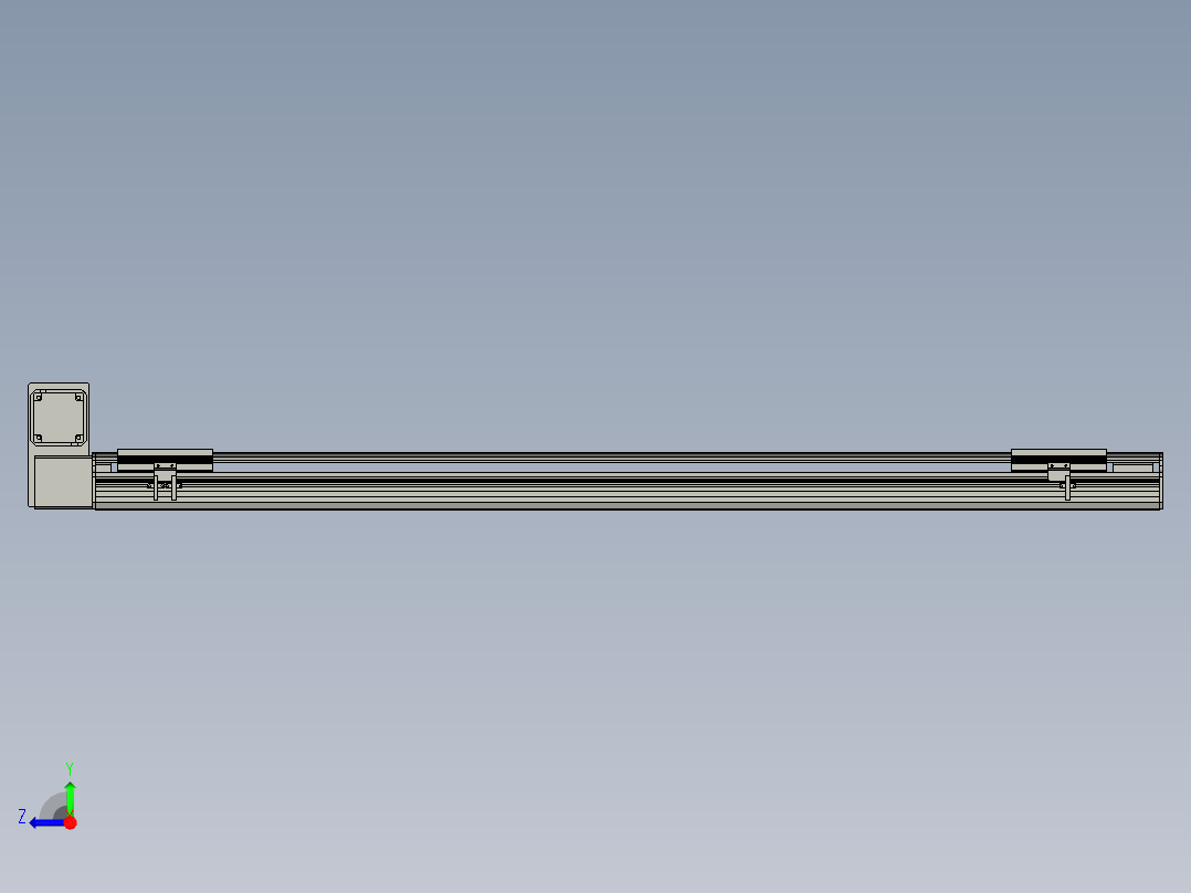 直线模组LHB17-L40-S1400-LU设计图纸右视图