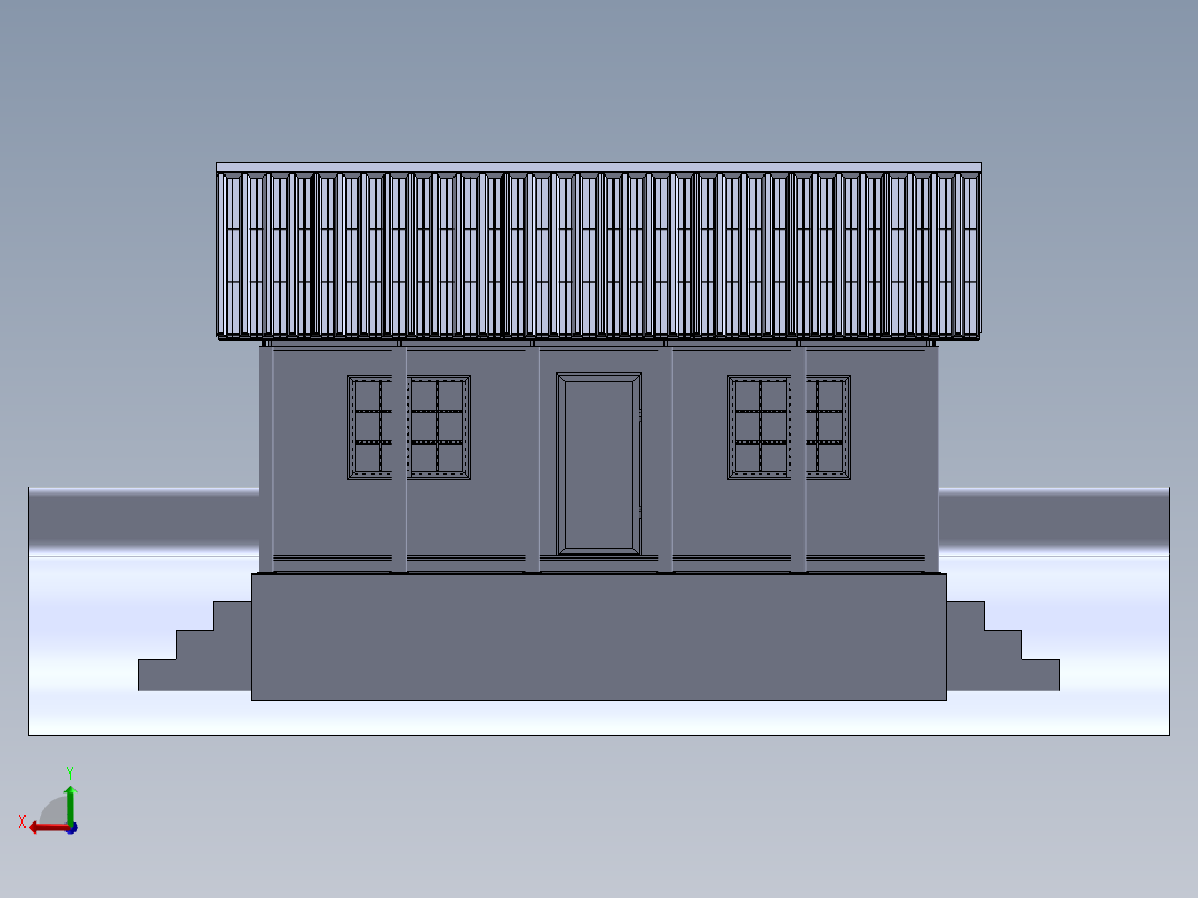 屋顶工程后视图