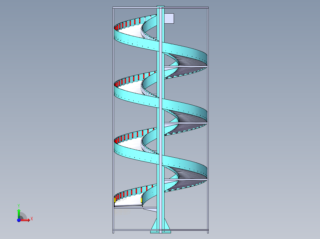 无动力螺旋滚筒线前视图