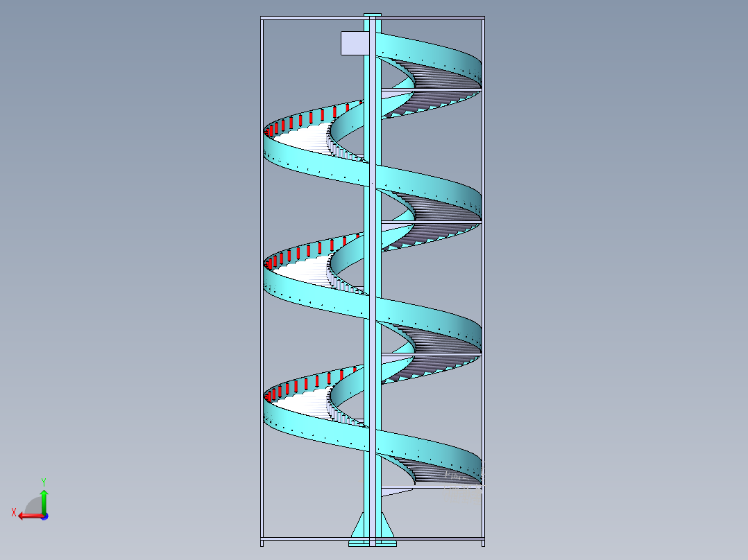 无动力螺旋滚筒线后视图