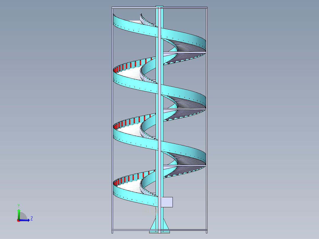 无动力螺旋滚筒线左视图