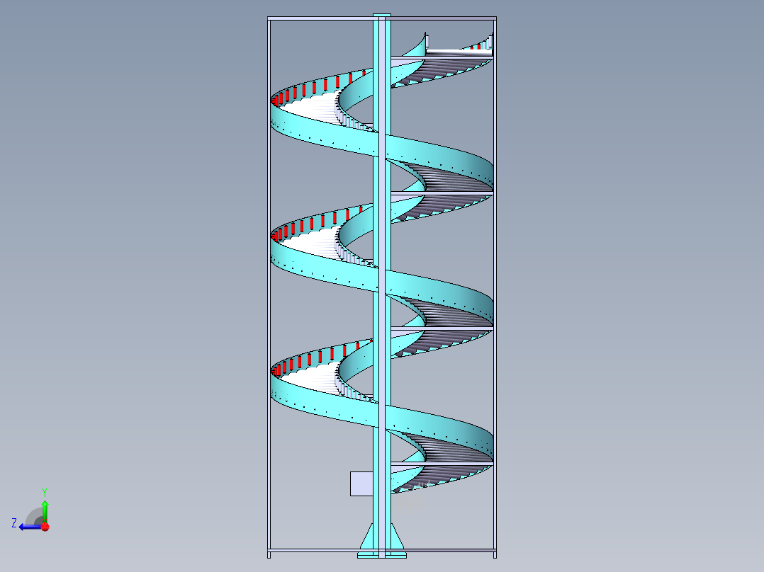 无动力螺旋滚筒线右视图