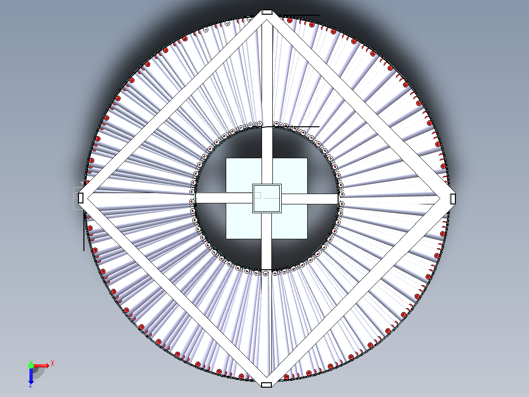 无动力螺旋滚筒线俯视图