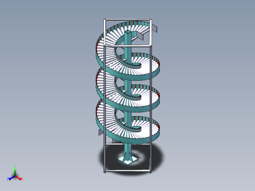 无动力螺旋滚筒线正等轴测缩略图